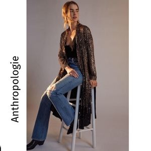 Anthropologie × Sequined Duster Jacket SzXs